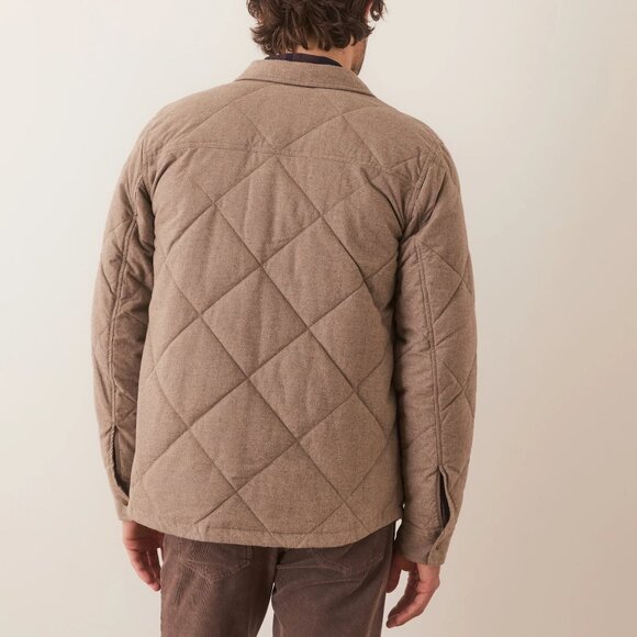 NWT$188 MARINE LAYER Olin Quilted Insulated Overshirt Jacket Cabincore Taupe MED - Picture 5 of 5